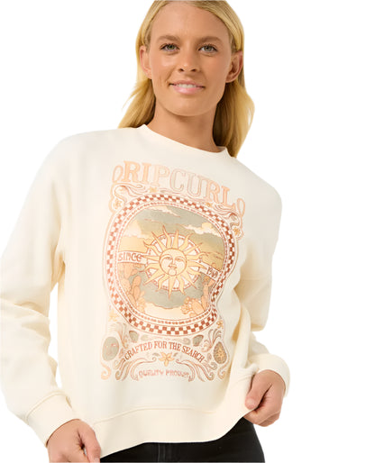 Rip Curl Women's Luna Relaxed Crew Bone