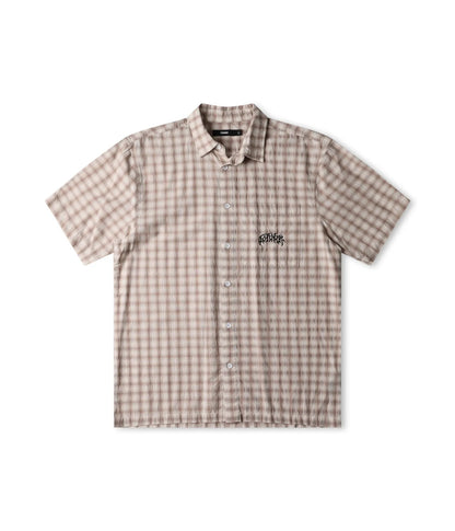Former Manners Check Short Sleeve Shirt Taupe