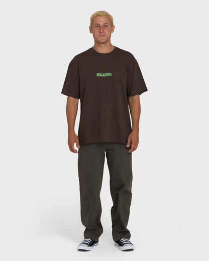 Billabong Men's Marrow OG Short Sleeve Knit Tee Chocolate Brown