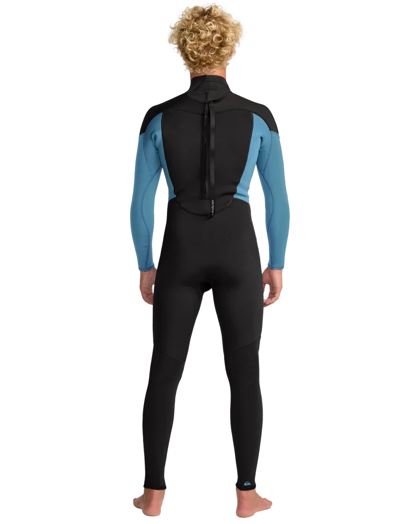 Quiksilver Prologue 3/2mm Back Zip Wetsuit Blue Black – Back View