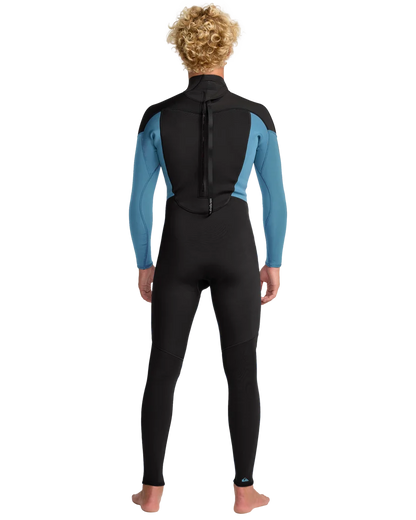 Quiksilver Prologue 3/2mm Back Zip Wetsuit Blue Black – Back View