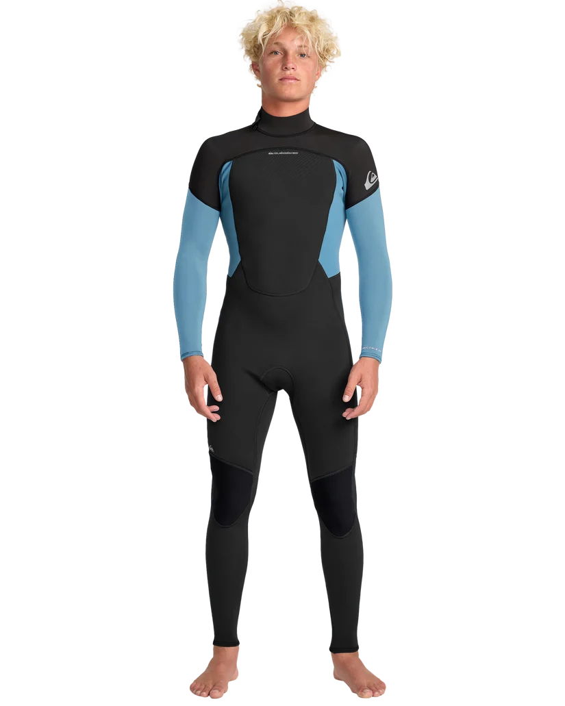 Quiksilver Prologue 3/2mm Back Zip Wetsuit Blue Black – Front View