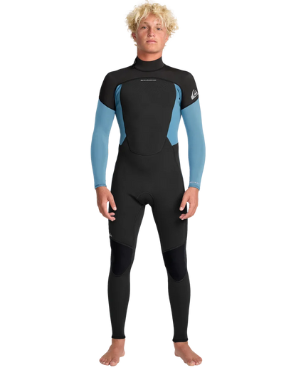 Quiksilver Prologue 3/2mm Back Zip Wetsuit Blue Black – Front View