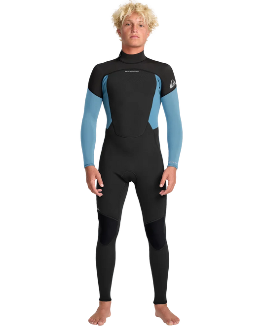 Quiksilver Prologue 3/2mm Back Zip Wetsuit Blue Black – Front View
