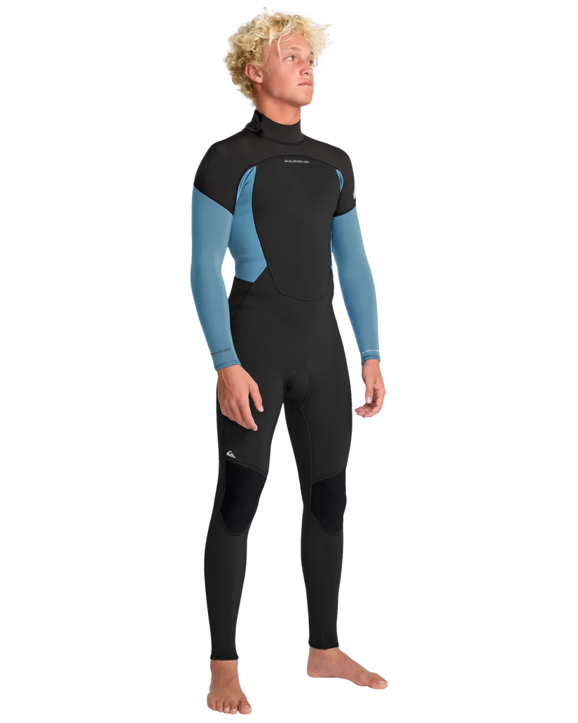 Quiksilver Prologue 3/2mm Back Zip Wetsuit Blue Black – Three Quarter View