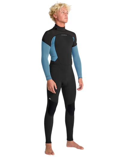 Quiksilver Prologue 3/2mm Back Zip Wetsuit Blue Black – Three Quarter View