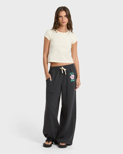 Billabong Women's Midnight Session Fleece Pants Off Black