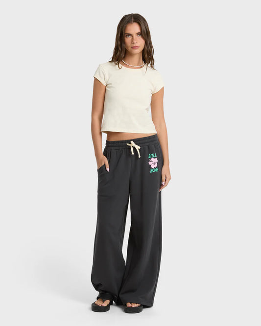 Billabong Women's Midnight Session Fleece Pants Off Black