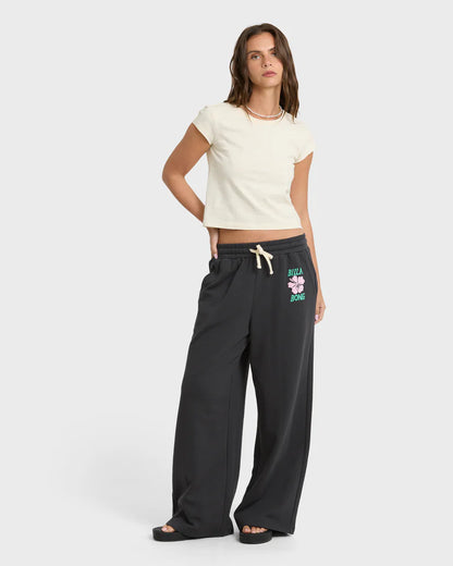 Billabong Women's Midnight Session Fleece Pants Off Black