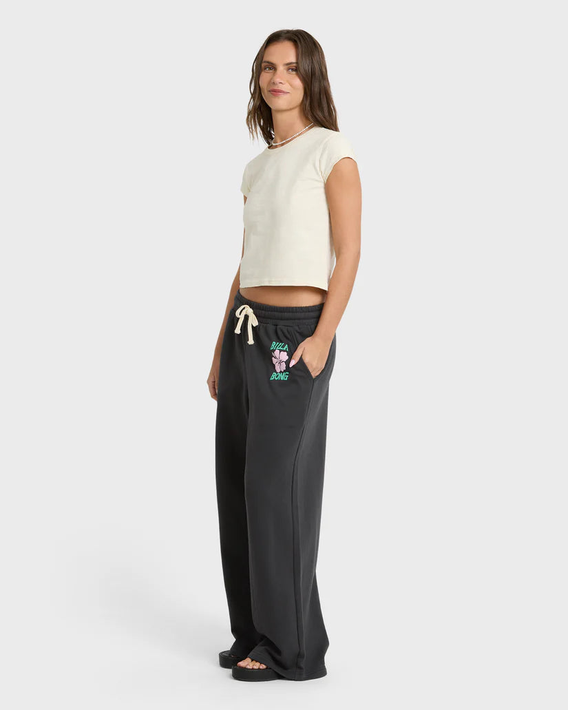 Billabong Women's Midnight Session Fleece Pants Off Black