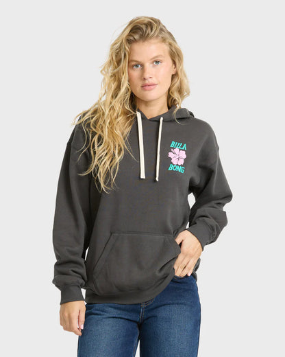 Billabong Women's Midnight Session Pullover Hoodie Off Black