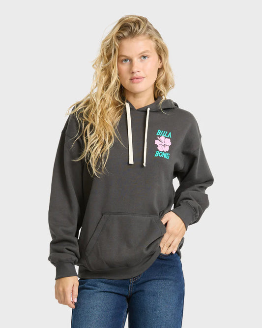Billabong Women's Midnight Session Pullover Hoodie Off Black