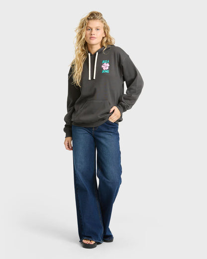 Billabong Women's Midnight Session Pullover Hoodie Off Black