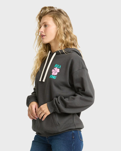 Billabong Women's Midnight Session Pullover Hoodie Off Black