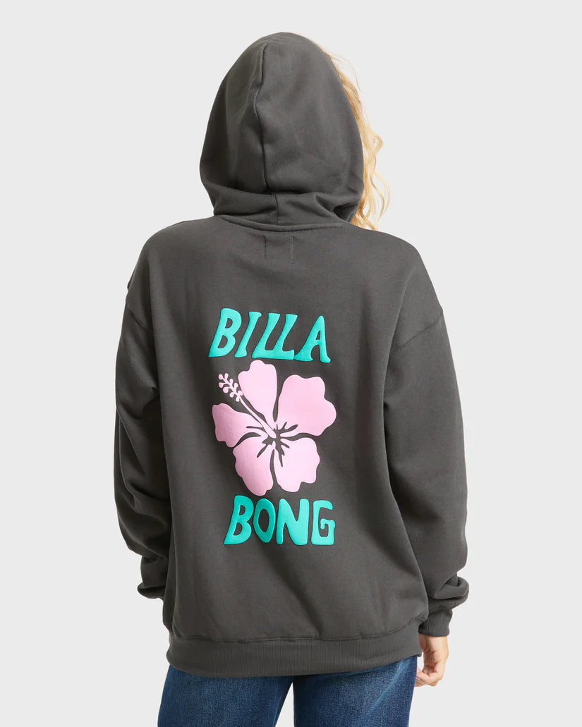 Billabong Women's Midnight Session Pullover Hoodie Off Black