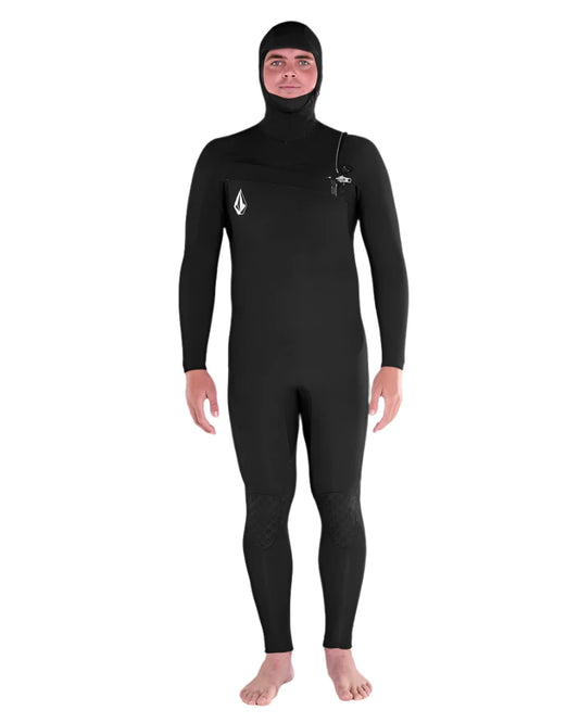 Men's Volcom Modulator 4/3MM Hooded Chest Zip Fullsuit Black