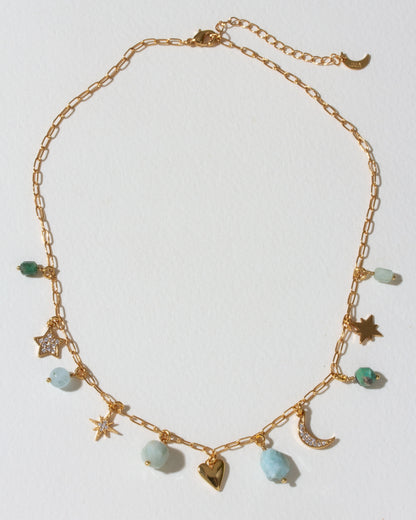 Blue Skies Gemstone Charm Necklace