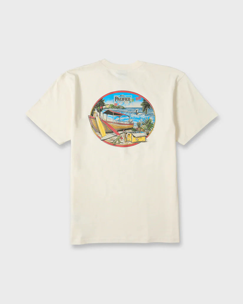 Quiksilver Men's Pacifico Sayulita Cruising Short Sleeve Cotton Tee Tofu