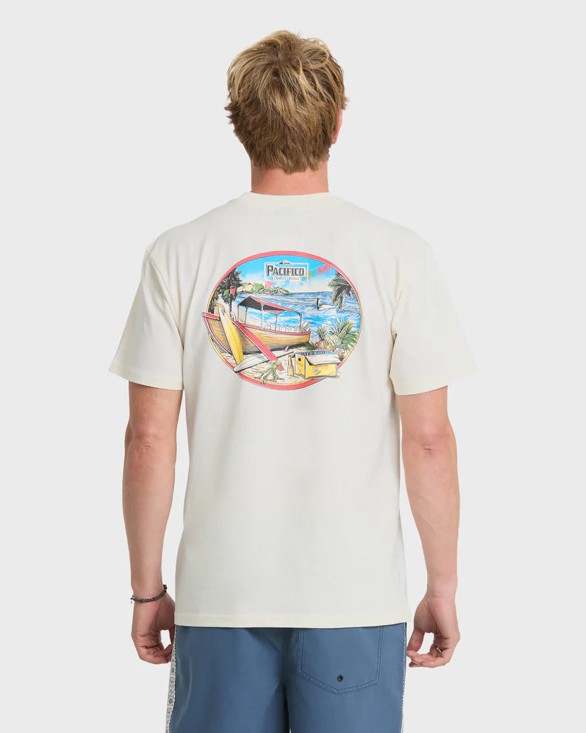 Quiksilver Men's Pacifico Sayulita Cruising Short Sleeve Cotton Tee Tofu