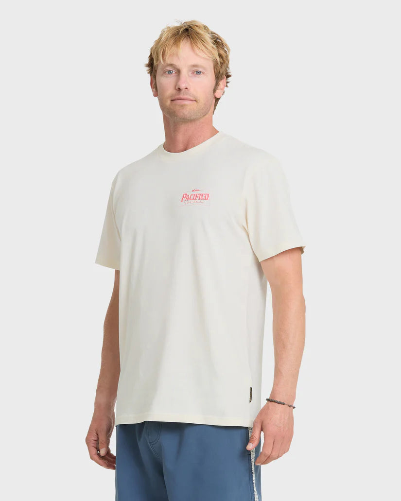 Quiksilver Men's Pacifico Sayulita Cruising Short Sleeve Cotton Tee Tofu