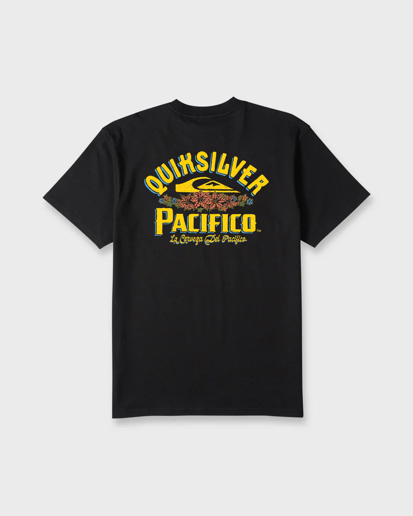 Quiksilver Men's Pacifico Signage Short Sleeve Knit Tee Black