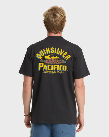 Quiksilver Men's Pacifico Signage Short Sleeve Knit Tee Black