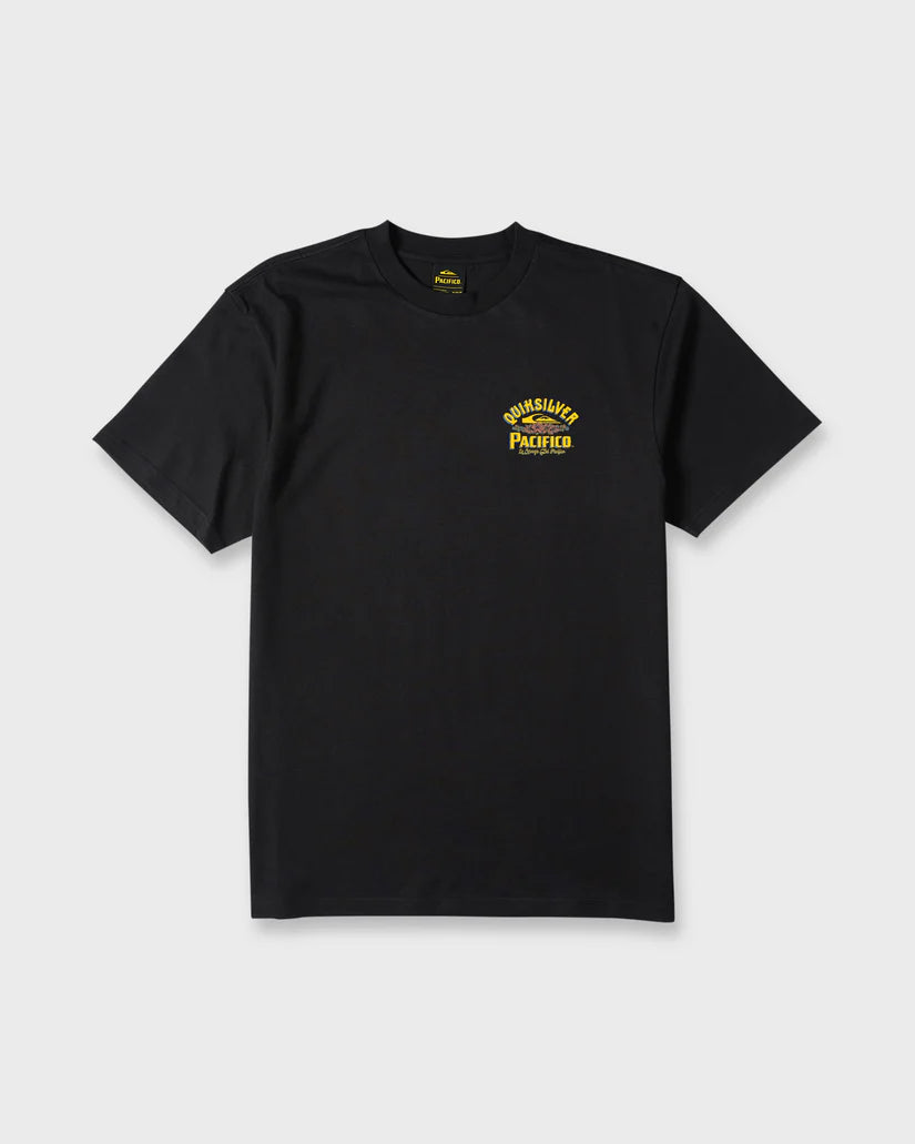 Quiksilver Men's Pacifico Signage Short Sleeve Knit Tee Black