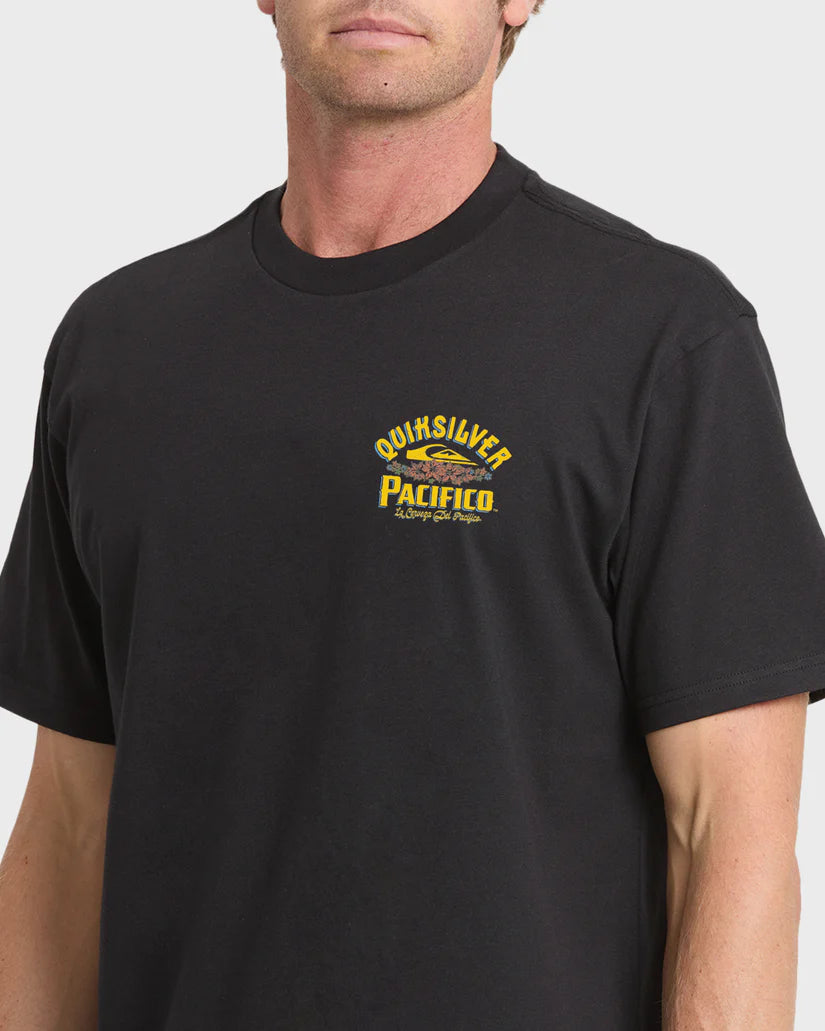 Quiksilver Men's Pacifico Signage Short Sleeve Knit Tee Black
