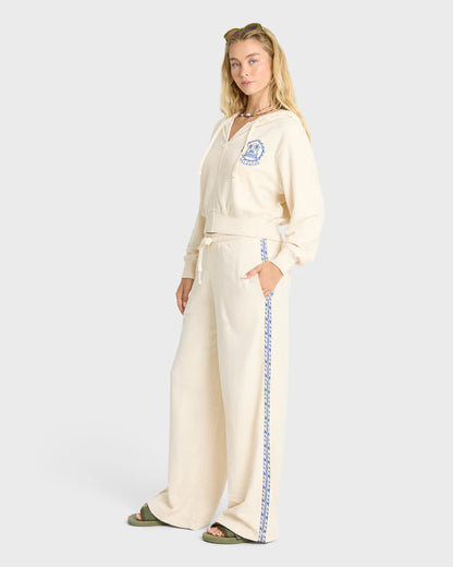 Billabong Women's Palm 73 Fleece Sweatpants White Cap
