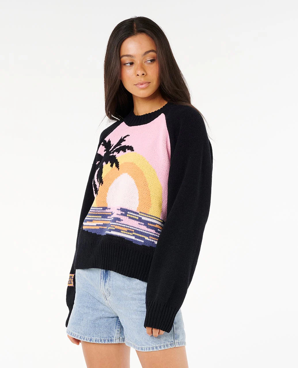 Rip Curl Women's Paradise Knit Crew Fleece Black