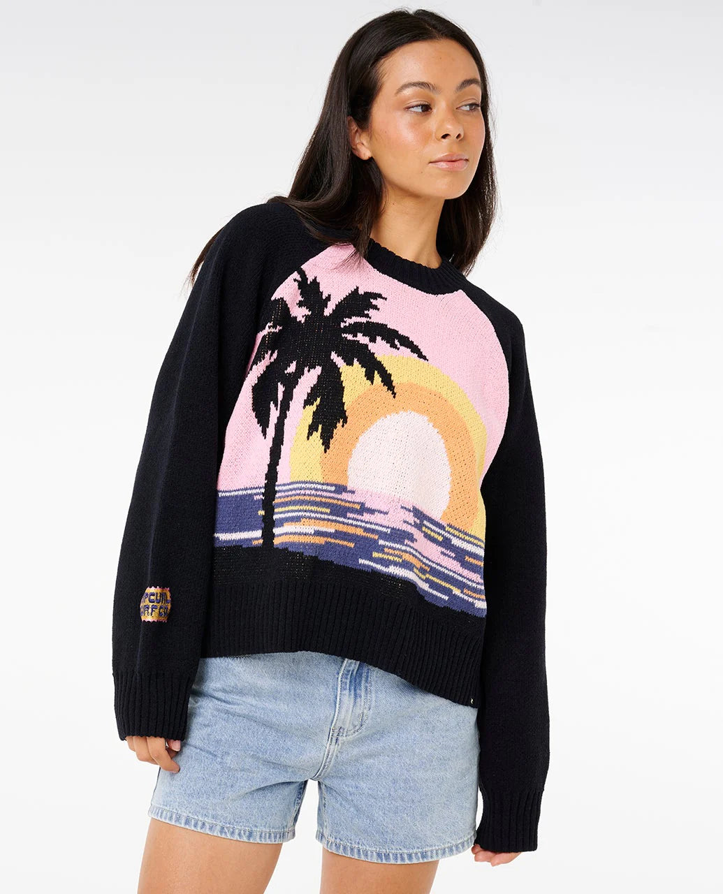 Rip Curl Women's Paradise Knit Crew Fleece Black