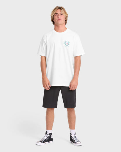 Billabong Men's Rotation Premium Short Sleeve Knit Graphic Tee Off White