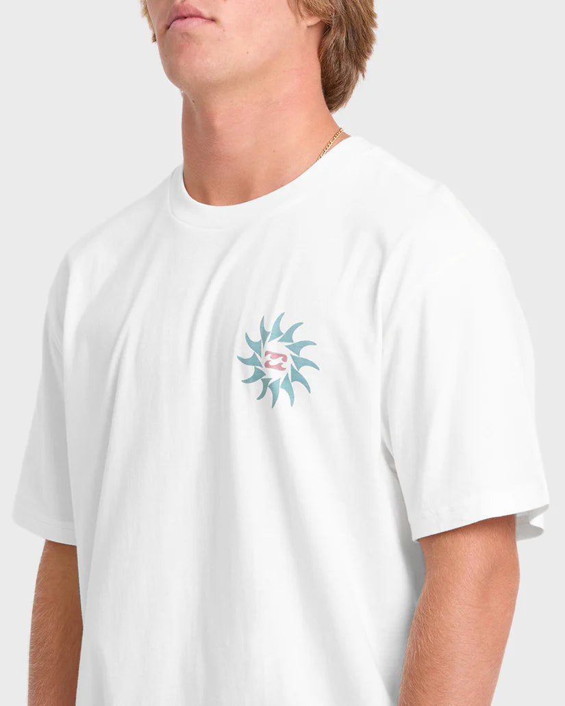 Billabong Men's Rotation Premium Short Sleeve Knit Graphic Tee Off White