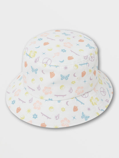Girls Stickerbook Bucket Hat - Star White
