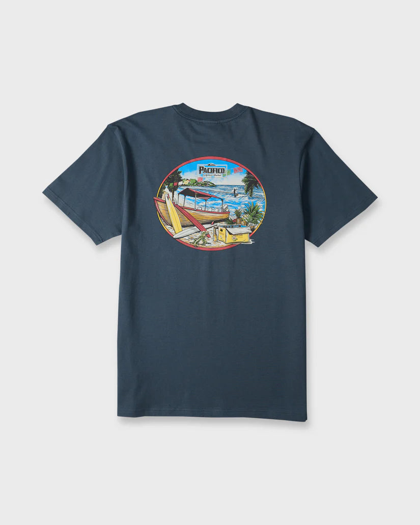 Quiksilver Pacifico Sayulita Cruising Short Sleeve Knit Tee Navy