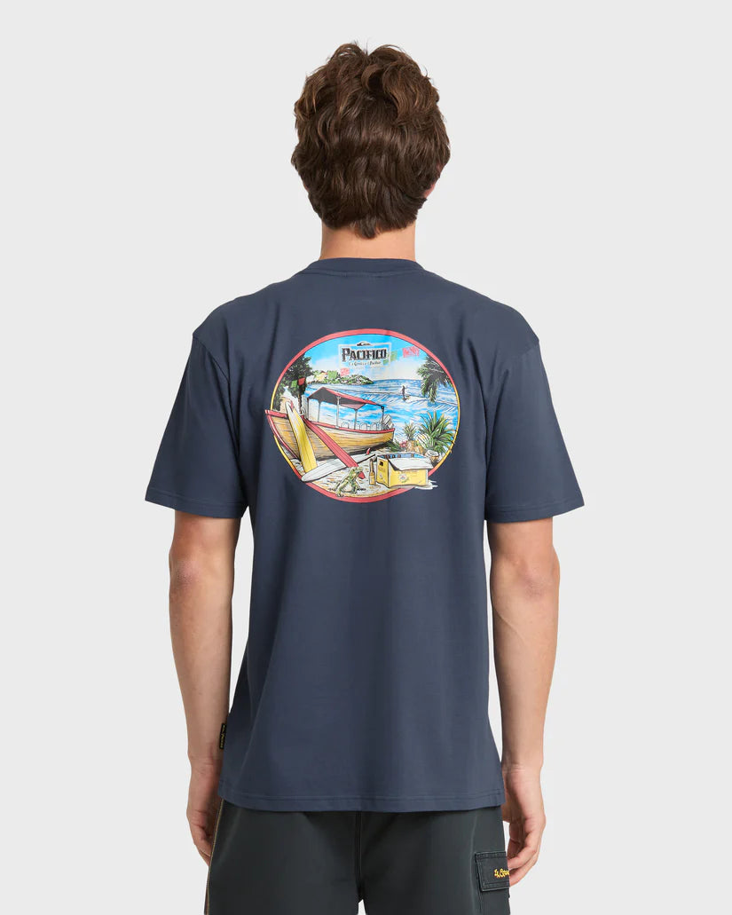 Quiksilver Pacifico Sayulita Cruising Short Sleeve Knit Tee Navy