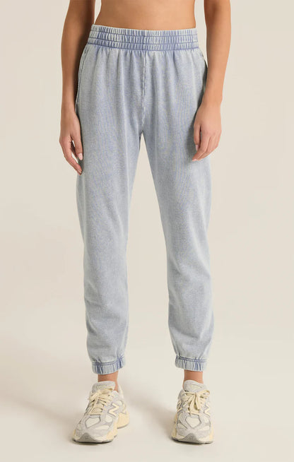 Z Supply Slim Fit Knit Denim Jogger Washed Indigo