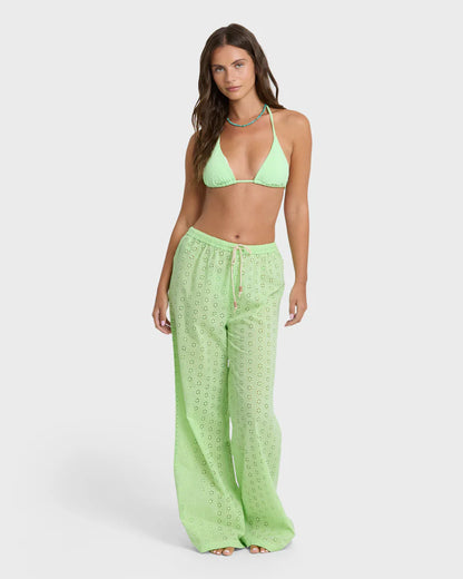 Billabong Women's Sun Lit Cover Up Pants Green Glow