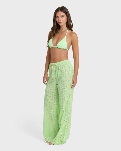 Billabong Women's Sun Lit Cover Up Pants Green Glow
