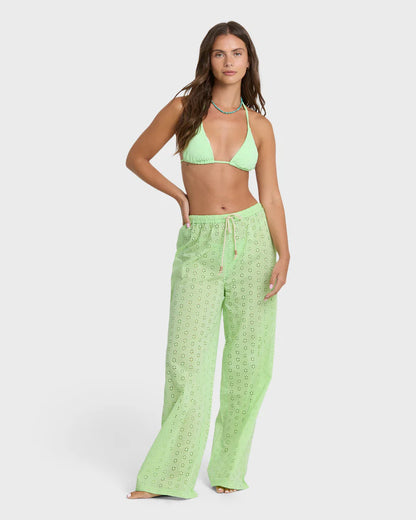 Billabong Women's Sun Lit Cover Up Pants Green Glow