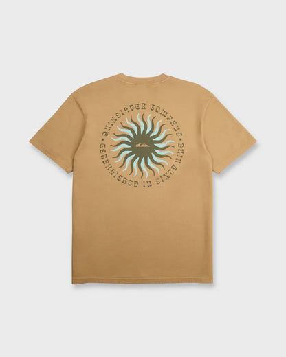 Quiksilver Men's Sunny Day Pigment Dye Short Sleeve Cotton Tee Tobacco