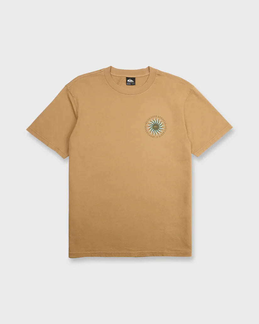 Quiksilver Men's Sunny Day Pigment Dye Short Sleeve Cotton Tee Tobacco