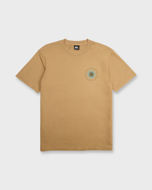 Quiksilver Men's Sunny Day Pigment Dye Short Sleeve Cotton Tee Tobacco