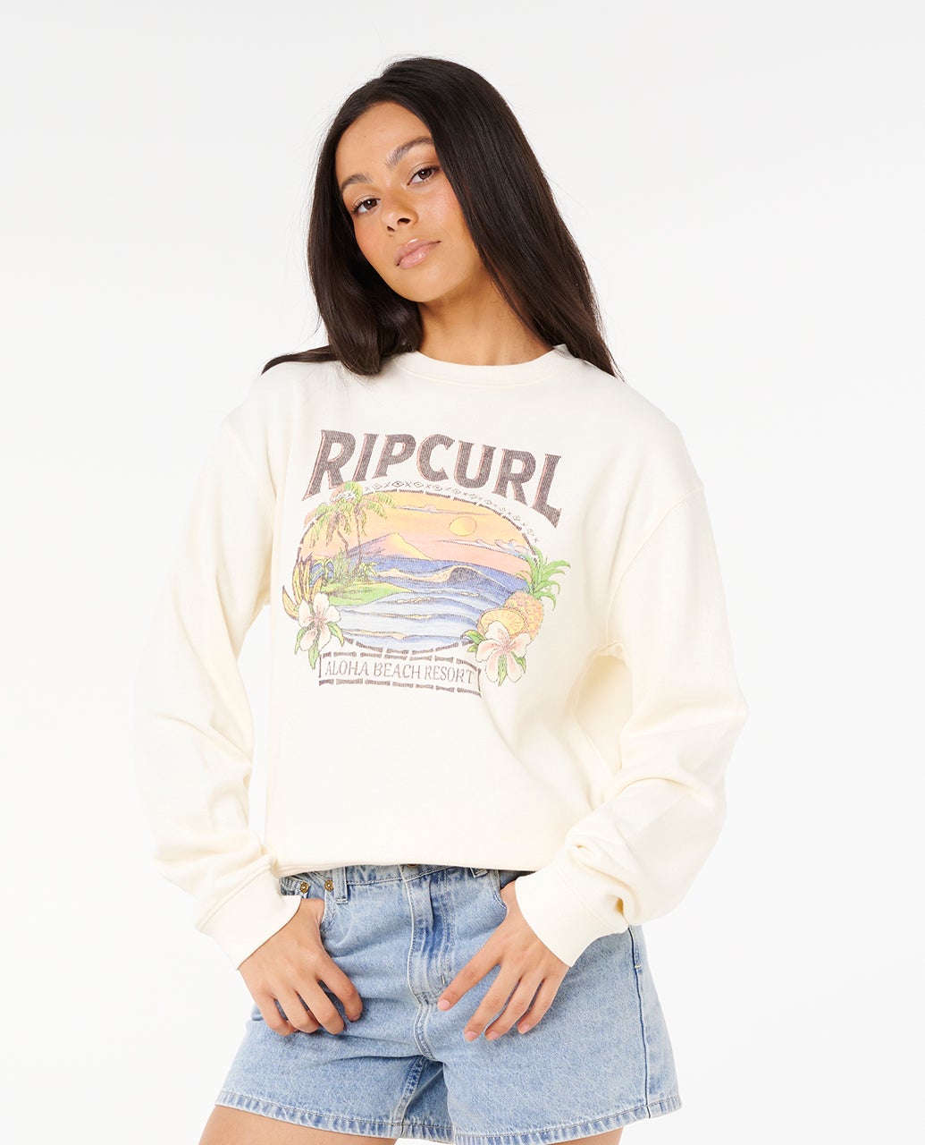 Rip Curl Women's Sunset Relaxed Crew Bone