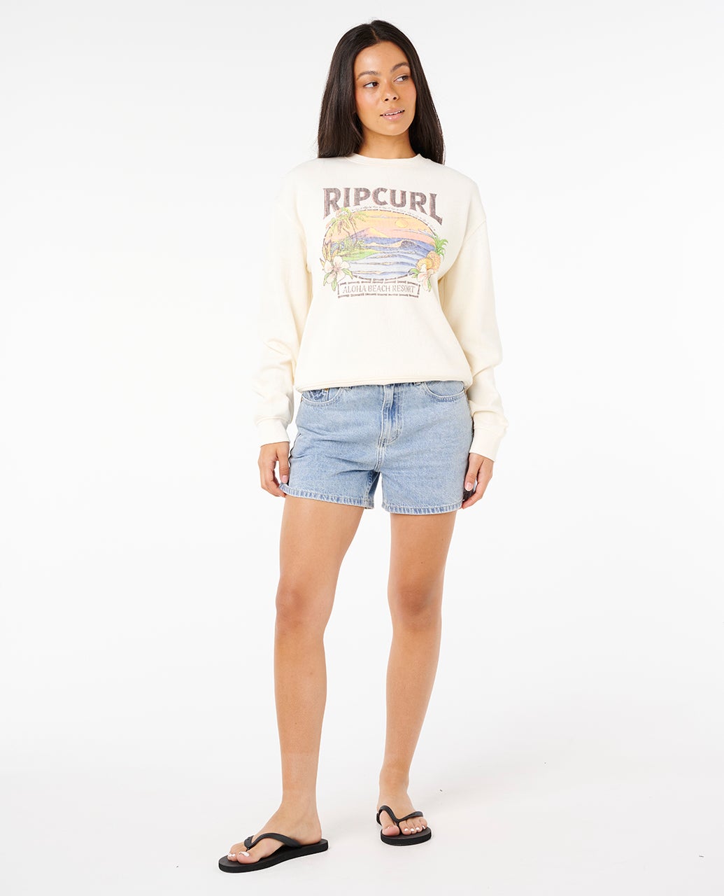 Rip Curl Women's Sunset Relaxed Crew Bone