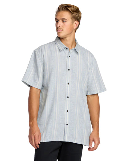Billabong Sunshines Garage Short Sleeve Shirt Stone Blue