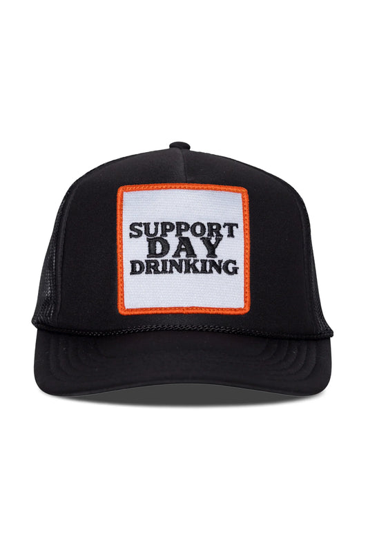 Friday Feelin Support Day Drinking Trucker Hat Black