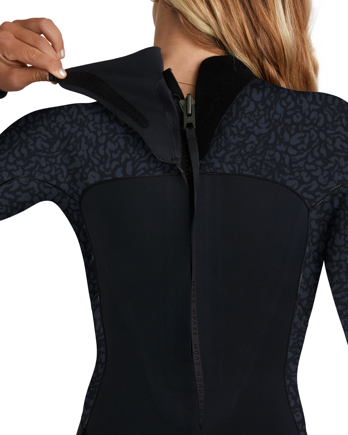 Roxy women’s wetsuit back zip entry with adjustable neck closure