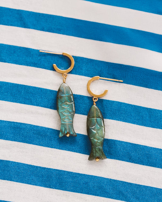 Tapas & Tides Gemstone Post Hoop Earrings