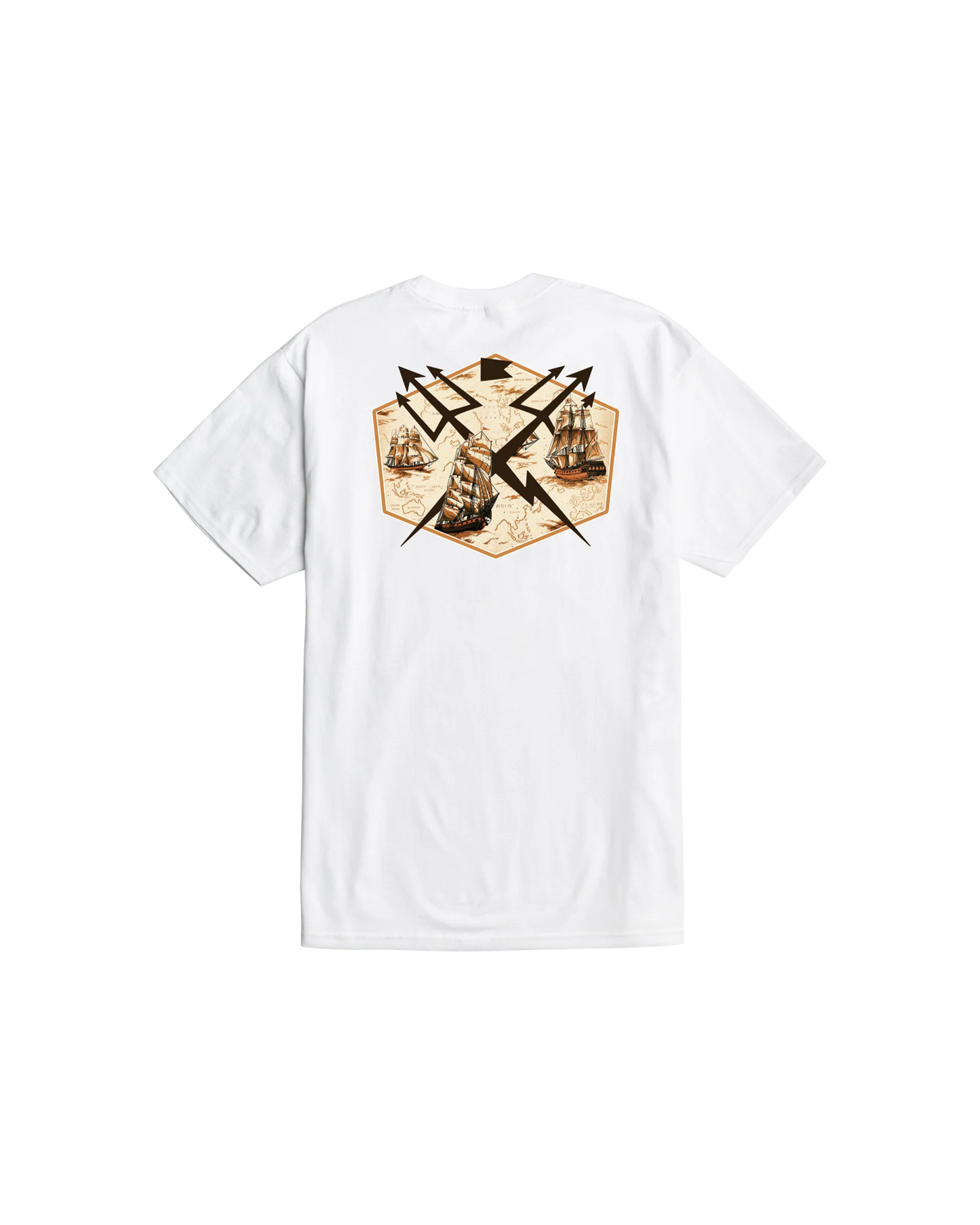 Dark Seas Treasure Map Stock T-Shirt White